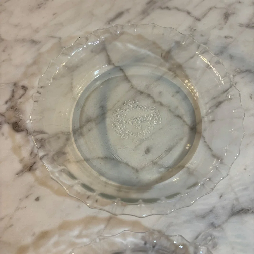 Pyrex 5 Inch Clear Glass Mini Pie Plates Scalloped Rim Set of 2 Vintage 205